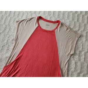 Logo By Lori Goldstein Short Sleeve Blouse Two Toned Womens Large